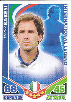 Franco Baresi Italy 2010 World Cup Match Attax International Legends #IL